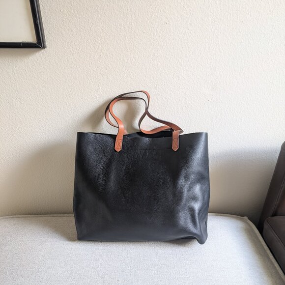 Madewell The Transport Black Leather Tote - Picture 2 of 9